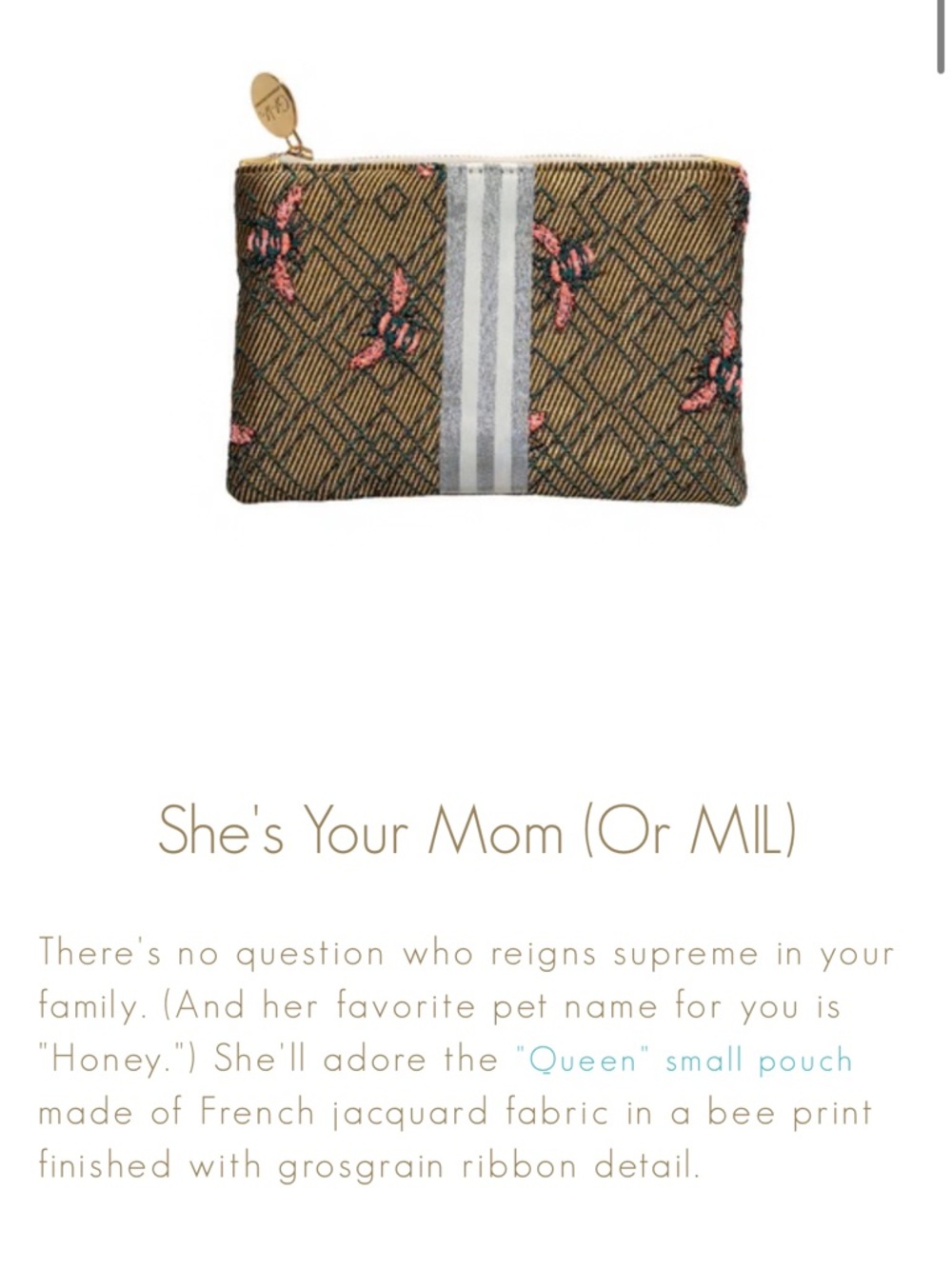 Queen Bee Jacquard Pouch - GAIA Empowered Women!